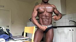 Gay black muscle on webcam