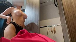 Spying on My Hot Stepmom in Tight Leggings - Caught!