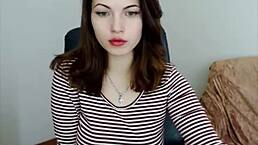 Russian beauty toys big boobs on webcam