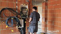 Wife cheats with construction worker for hard fucking