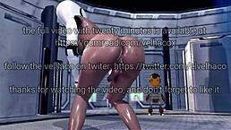 The shemale sexbot in 3D animation teaser with futanari action