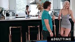 Roommates Paige Owens and Kay Lovely Dominate Stud in Strip Pool