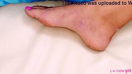 Adorable blonde naked close-up in casting session