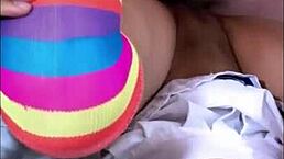 Shy college student cheats with friend's mature stepmother for tight pussy orgasm.