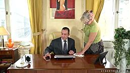 Hey, see this fat mature lady dive into young pussy?