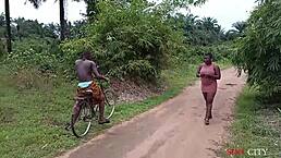 Okonkwo bikes village slay queen for outdoor pounding on the ranch.
