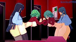 Hikage and Ikaruga in Futanari Lesbian Sex