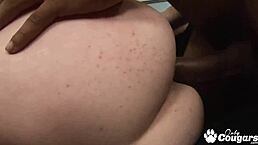 Cassie Holiday grips black dude's dick with pussy lips