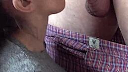 Candie Cross Feels Intense Pleasure Giving Facial Blowjob On Knees