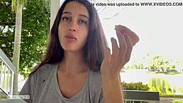 i got cum on my face and sent outside to backyard.