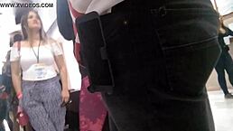 I encountered this irresistible prostitute in leggings, her big ass begging for attention