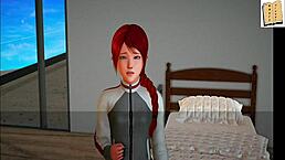 In My New Family Cartoon Game, Teen With Small Tits Fucks Milf Redhead Brunette On Big Ass?