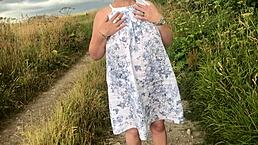 Wife naked and playing outdoors and playing