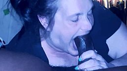 monster gumjob leads to monster cumshot on chubby old slut