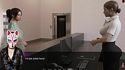 Kate in cosplay costume gets blowjob in 3d hentai game.