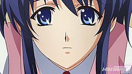 Girl fucks boss for first time at work in anime hentai