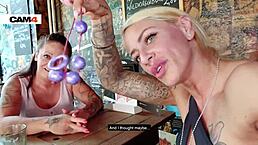 Harleen Van Hynten and Adrienne Kiss Slam Dildos in Wild Lesbian Anal Play