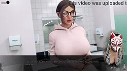 sexy secretary playful fox teases with huge boobs at office