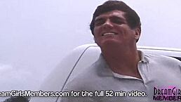 Hot Blonde Flashes Topless in Convertible Ride