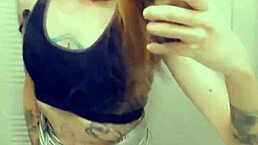 Miniskirt tranny loves showing her cock