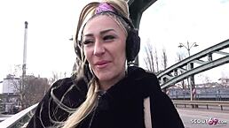 german scout picks up blonde bartender in berlin for anal model job, wow