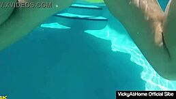 Horny divas Vicky Vette and Rachel Storms lick clit in pool 😍