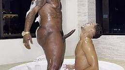 black and latino gays fuck in sauna with me