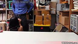 cute teen shoplifter punished with blowjob