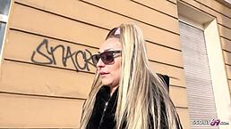 german scout picks up blonde bartender in berlin for anal model job, wow