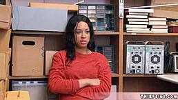 cute teen shoplifter punished with blowjob