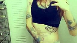 Miniskirt tranny loves showing her cock