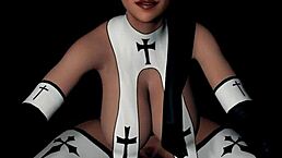 Naughty Nun Rides Anal Dildo in Stunning 3D Close-Up Action