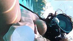 Diana Kalgotkina teases naked in public pool swim