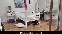 Desiree Dulce as sexy MILF stepmom in family sex with STEPSON under bed POV