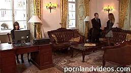 So, This Skinny Brunette Teen at Work Gets Her Big Anal Hole Fucked by a Monster Cock in the Office