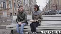 seducing barely legal teen wearing glasses for rough fun