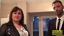 chubby sub blows cock then gets fucked hard