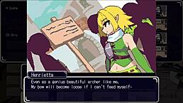 elf takes on two massive cocks in wild action.