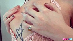 t girl asia belle surprises with chris's cock