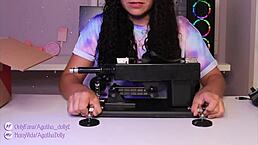 unboxing my new sex machine, agatha dolly testing it, incredible speed, on all fours?