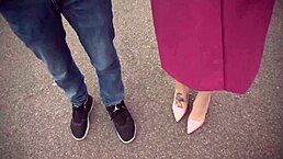 Huge Tits Blonde Banged by Two! Swallows Loads!