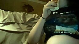 the brunette stuffs her belly with burritos