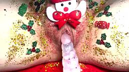 Step sister fucked with dildo and dick after party