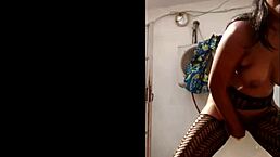 masked ebony uses dildo outside her house part 2