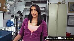 latina teen sucks big black cock expertly