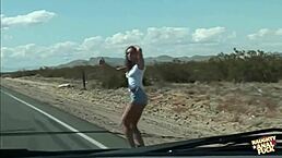 stunning hitchhiker naomi russell gets railed in desert with facial and blowjob