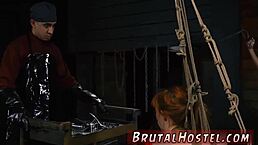 Alexa Nova and Kendall Woods in rough cuckold bondage scene.