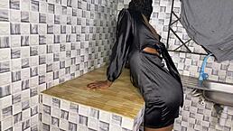 petite wife gives husband a wild welcome fuck 😍