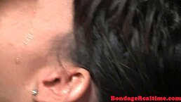 Hey, watch this BDSM sub get facefucked by doms in wild threeway?