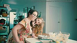 charlie forde teases and licks chasey's pussy in the kitchen for full use